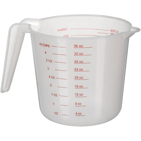 (12 pack) 4 Cup PP Plastic Measuring Cup, 32 oz, Clear